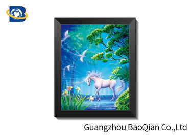 Wolves / Horse 3d Lenticular Picture With Frame For Indoor / Restaurant Wall Decoration Art