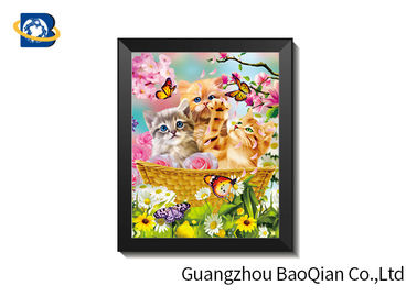 Eco-Friendly Material 3d Wallpaper , Latest 3d Picture Of Cute Lovely Pet Dog / Cat