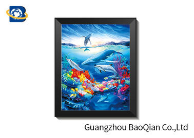 High Definition 3D 5D Lenticular Dolphin Pictures With Black PS Frame