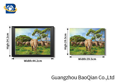 Flip Effect Lenticular Image 40 x 40 cm , 3D Lenticular Printing Pictures Elephant Theme