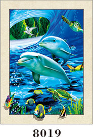 Lovely Fish Painting 5D Pictures With PVC / MDP Frame CMYK Colour