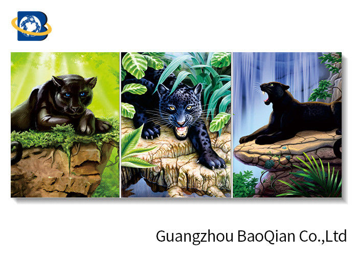 3d Wall Decor Picture With Tiger / Wolf , 3d Customized Flipped Photo